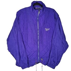 Vintage 90s Reebok Womens Quilted Windbreaker Jacket in Purple Size Medium